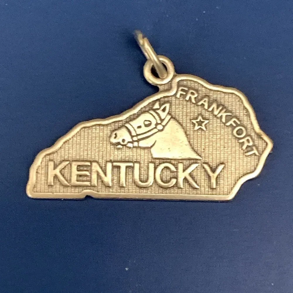 .925 Kentucky State Sterling Silver Jewelry Charm #horse #Blue Grass #bourbon